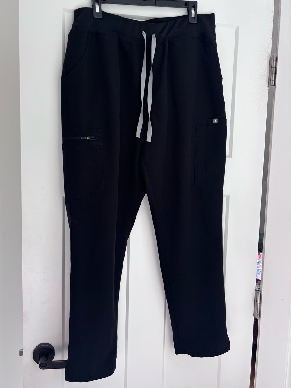 FIGS Zamora Jogger Scrub Pants XL Black Medical Pants w/Pockets Elastic Waist